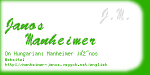 janos manheimer business card